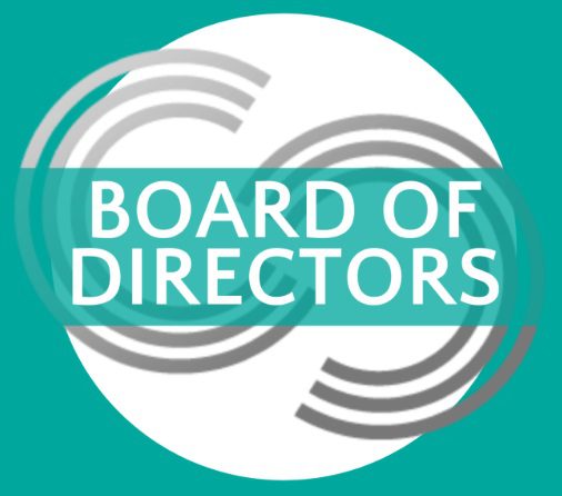 A green circle with the words board of directors in it.